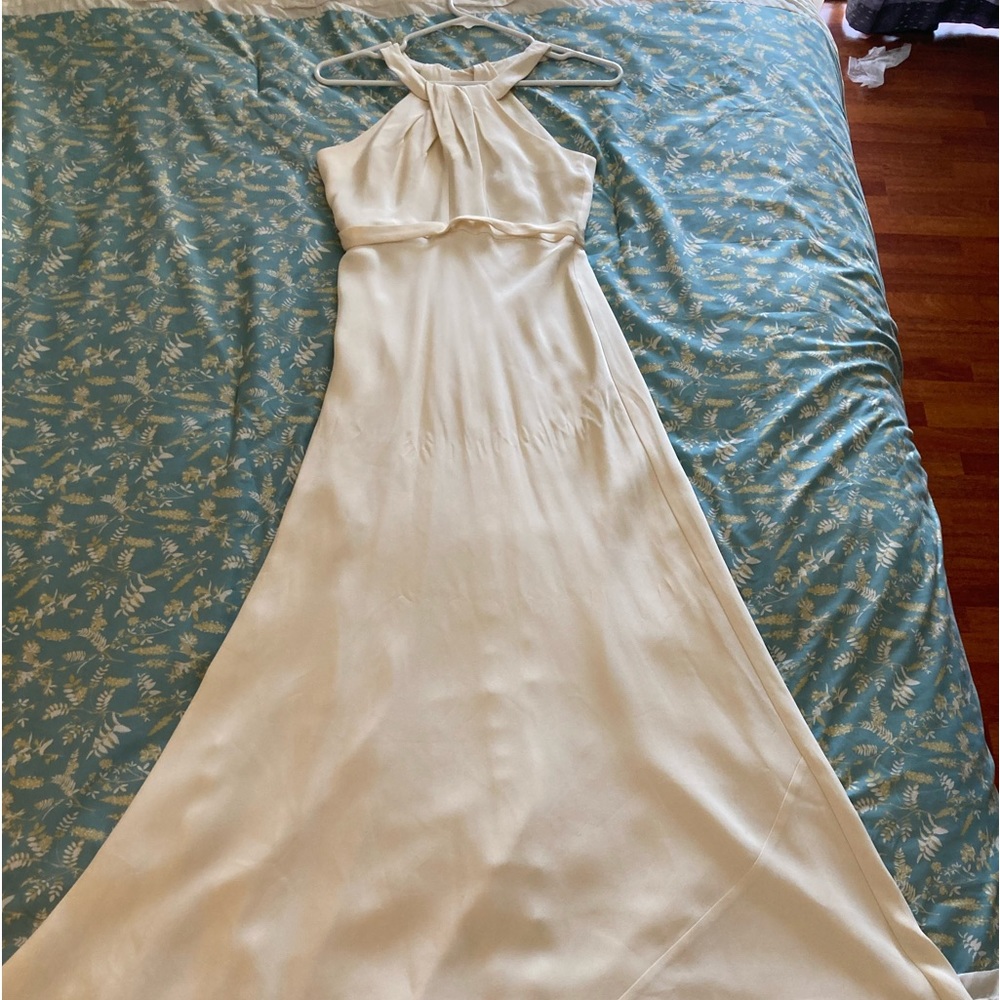 J. Crew ivory halter A-line wedding or rehearsal dinner dress. - Picture 5 of 9